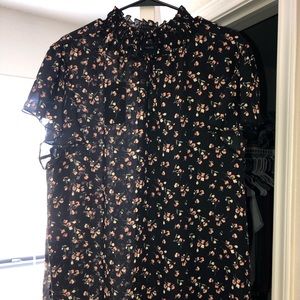 Plus size summer mock neck blouse